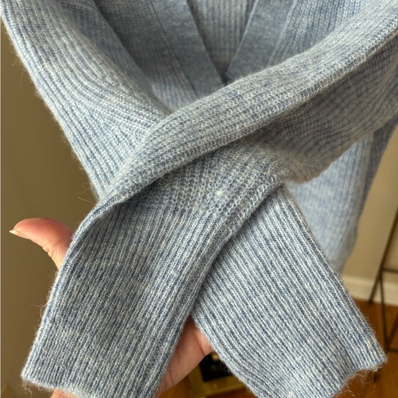 J.Crew Ribbed V-neck Wool Alpaca Cardigan Sweater Light Blue Size Small - Picture 6 of 11